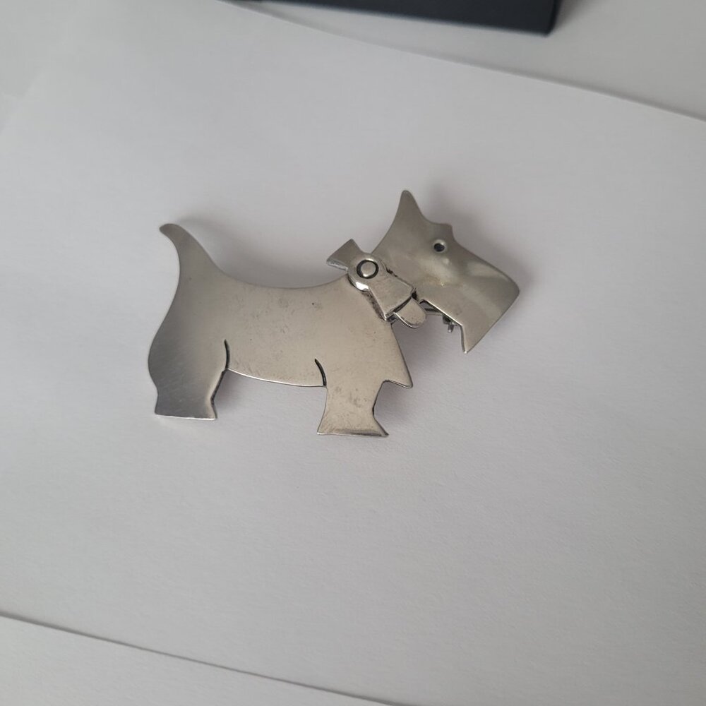 Scottie Terrier Dog Vintage Pin Sterling Silver Taxco Dog Lover Brooch - Picture 8 of 15